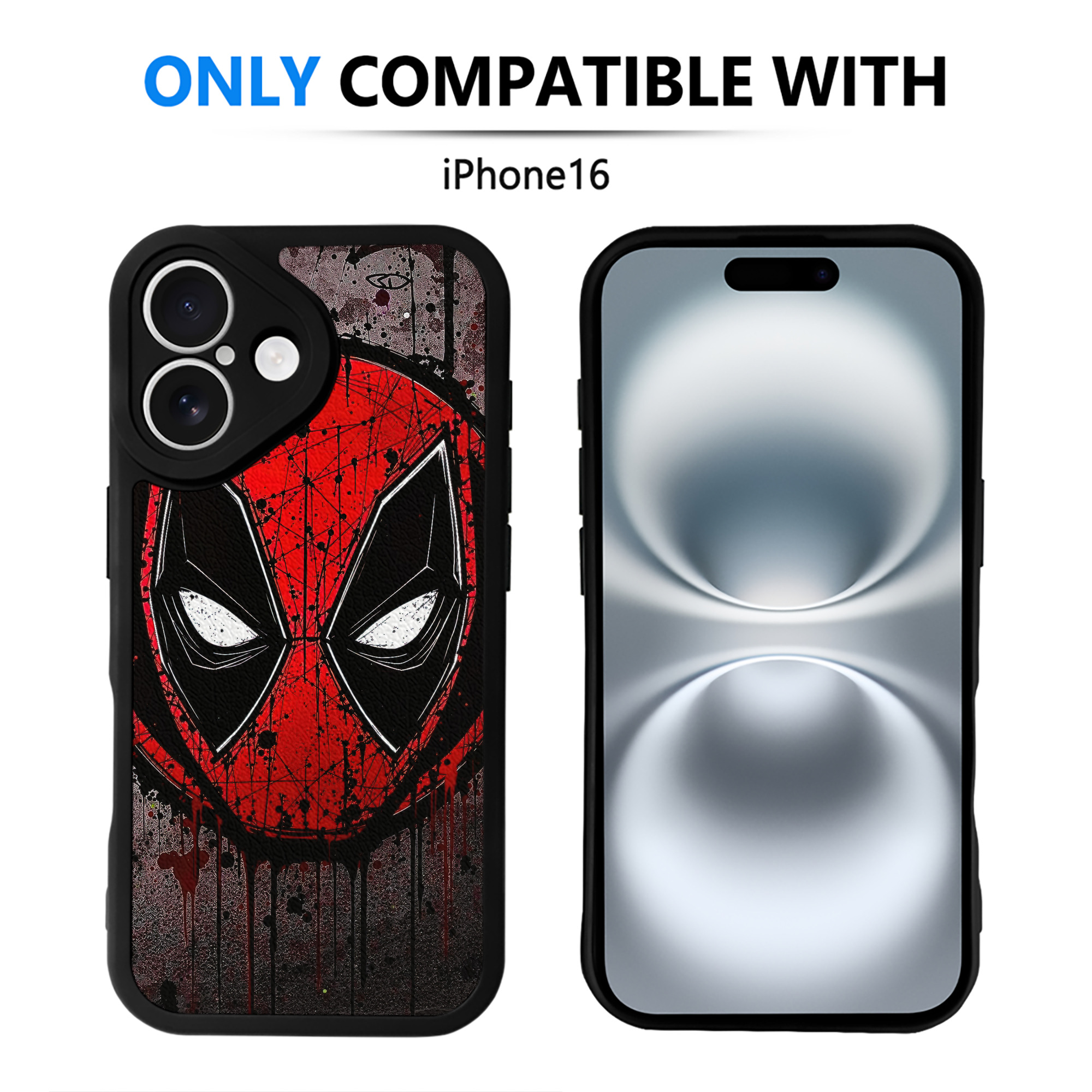 （画像用） Deadpool デッドプール 【iPhone 16シリーズ対応】シリコンスマホケース（レザー調） 材質：シリコン